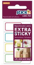 Etichete autoadezive 18 x 44 mm, 4 x 120 etichete/set Stick"n Extra sticky label - albe cu chenar color (HO-21756)