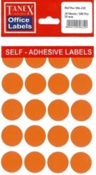 Etichete autoadezive color, D25 mm, 100 buc/set, Tanex - orange (TX-OFC-132-OG)