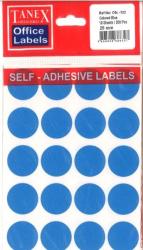Etichete autoadezive color, D25 mm, 100 buc/set, Tanex - albastru (TX-OFC-132-BL)