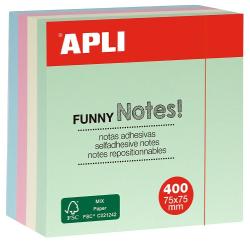 APLI Cub notite adezive Apli, 75 x 75 mm, 400 file, 4 culori pastel (AL010972) - birotica-asp