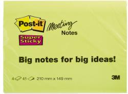 3M Notite adezive Post-it Super Sticky, dimensiune 210 x 149 - 45 file/bucata, 3 bucati/set (3M6845001)