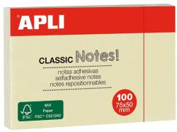 APLI Notite adezive Apli, 50 x 75 mm, 100 file, galben (AL010971) - birotica-asp