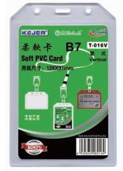  Buzunar PVC flexibil, pentru ID carduri, 91 x 128mm, vertical, 5 buc/set, KEJEA - transparent (KJ-T-016V)