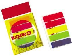KORES Index Kores, autoadeziv, plastic, 12 x 45 mm, 5 culori x 25 file/culoare (KS00010)