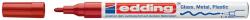 edding Marker permanent Edding 751 cu vopsea, corp metalic, varf rotund, 1-2 mm, rosu (ED751002)