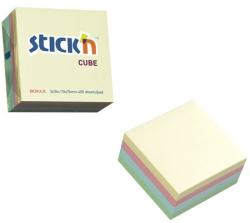 Cub notes autoadeziv 76 x 76 mm, 400 file, Stick"n - 4 culori pastel (HO-21013)