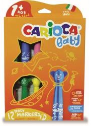 CARIOCA super lavabila, varf rotunjit special, 12 culori/cutie, CARIOCA Baby Teddy 1+ (CA-42816)