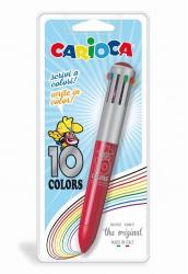 CARIOCA Pix cu 10 culori, corp gri/color, blister, CARIOCA (CA-41501) - birotica-asp