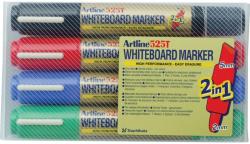ARTLINE Marker pentru tabla de scris ARTLINE 525T, doua capete - varf rotund 2.0mm/tesit 5.0mm, 4 culori/set (EK-525T/4W)