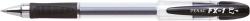 Pix cu gel PENAC FX-1, rubber grip, 0.7mm, con metalic, corp transparent - scriere neagra (P-BA1903-06F)