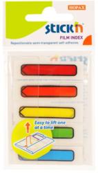  Stick index plastic transparent color 45 x 12 mm, 5 x 20 file/set, Stick"n - sageata - 5 culori neon (HO-26072)