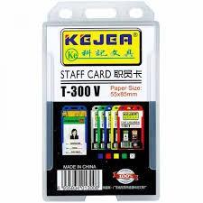  Suport PP-PVC rigid, pentru ID carduri, 54 x 85mm, vertical, 5 buc/set, KEJEA - transparent (KJ-T-300V-TR)