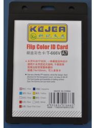 Suport PP tip flip, pentru carduri, 74 x 105mm, orizontal, 5 buc/set, KEJEA - negru (KJ-T-666V)