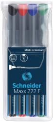 Schneider Universal permanent marker SCHNEIDER Maxx 222 F, varf 0.7mm, 4 culori/set - (N, R, A, V) (S-112294) - birotica-asp