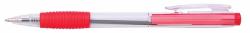 Office Products Pix cu mecanism, rubber grip, varf 0.7mm, Office Products - rosu (OF-17015611-04) - birotica-asp