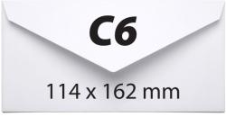  Plic C6, 114 x 162 mm, alb, gumat, clapa V, 70 g/mp, 25 bucati/set (KF11110) - birotica-asp