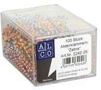 ALCO Agrafe colorate 50 mm, 100/cutie, ALCO Zebra - asortate (AL-2242-26)