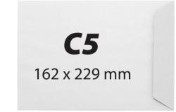  Plic pentru documente C5, 162 x 229 mm, 70 g/mp, gumat, 25 bucati/cutie, alb (KF31110)