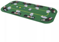 vidaXL Blat masă poker 8 jucători, pliabil în 4, dreptunghiular, verde (80208) - vidaxl
