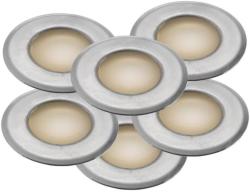 Nordlux Une 6-Kit kültéri beépíthető lámpa, szálcsiszolt, 3000K melegfehér, beépített LED, 0, 6W , 20 lm, 45420034 (45420034)