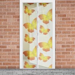  Szúnyogháló ajtóra - 100 x 210 cm - Sárga pillangós (11398L)