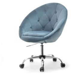 Vox bútor SALA 4 kék velvet forgófotel, krómozott, görgős talp