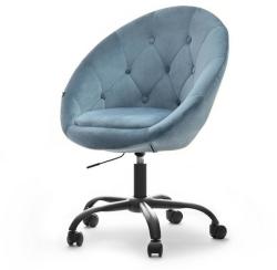 Vox bútor SALA 4 kék velvet forgófotel, fekete, görgős talp