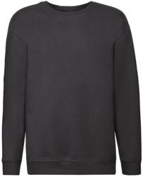 Fruit of the Loom Gyerek Pulóver Hosszú ujjú Fruit of the Loom Premium Set-In Sweat Kids - 128 (7-8), Fekete