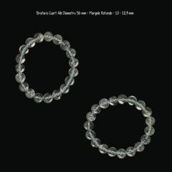  Bratara Cuart Alb Diametru 56 mm - Margele Rotunde - 10 - 10, 9 mm
