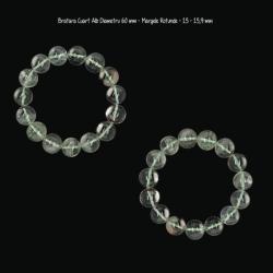  Bratara Cuart Alb Diametru 60 mm - Margele Rotunde - 15 - 15, 9 mm