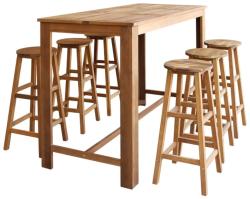 vidaXL Set masă și scaune de bar, 7 piese, lemn masiv de acacia (246670)