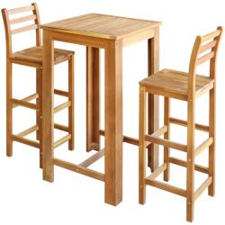 vidaXL Set masă și scaune de bar, 3 piese, lemn masiv de acacia (246667)