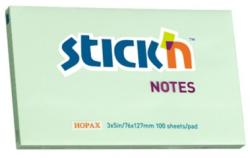 STICKN Notes autoadeziv 76 x 127 mm, 100 file, Stick"n - verde pastel (HO-21156)