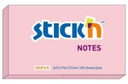 STICKN Notes autoadeziv 76 x 127 mm, 100 file, Stick"n - roz pastel (HO-21154)