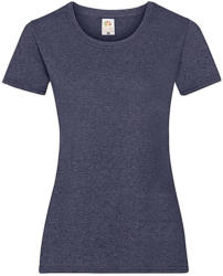 Fruit of the Loom Női póló Csapott ujjú Fruit of the Loom Valueweight T Lady-Fit - XS (8), Vintage Heather Sötétkék