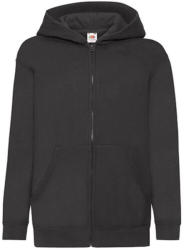 Fruit of the Loom Gyerek Pulóver Kapucnis Hosszú ujjú Fruit of the Loom Classic Hooded Sweat Jacket Kids - 128 (7-8), Fekete