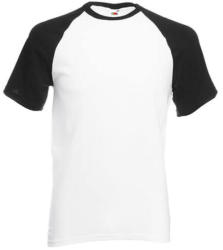 Fruit of the Loom Uniszex póló Rövid ujjú Fruit of the Loom Baseball T - XL, Fehér/Fekete