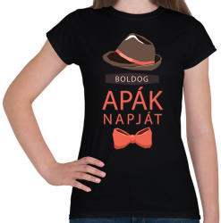 printfashion Boldog apák napját! - Női póló - Fekete (2597495)
