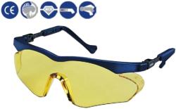 uvex védőszemüveg állítható kék szár, karcmentes, oldalvédős sárga lencse (NC) (9197020)