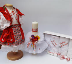 Magazin Traditional Set Traditional Botez - Costumas fetita Trusou Lumanare 7