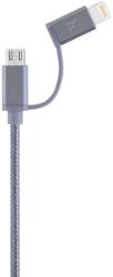 hoco. - UPF02 2in1 micro USB + MFI lightning fej adat/töltő kábel 120 cm - szürke