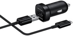 Samsung Gyári Mini Autós Adaptív Gyorstöltő Adapter 18W + Micro USB Adatkábel - Fekete
