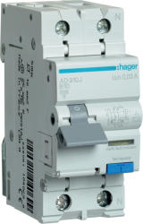 HAGER Disjunctor diferential RCBO 1P+N 10A/30mA curba B 6kA tip A Hager AD910J (AD910J)