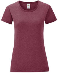 Fruit of the Loom Csomag akciós póló (minimum 3 db) Női rövid ujjú póló Fruit of the Loom Ladies' Iconic 150 T -S, Heather Burgundi vörös