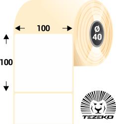 Tezeko 100 * 100 mm, öntapadós papír etikett címke (400 címke/tekercs) (P1000010000-004) - dunasp