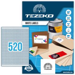 Tezeko 8 mm Tezeko A4 íves etikett címke, fehér színű (100 ív/doboz) (TZ-A4-0045) - dunasp