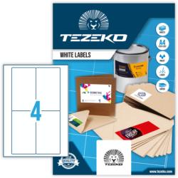 Tezeko 78, 7*139, 7 mm Tezeko A4 íves etikett címke, fehér színű (100 ív/doboz) (TZ-A4-0050) - dunasp