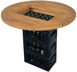 vidaXL Blat de masă pentru lada de bere, 70 cm, lemn de tec (43807)