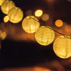 Lumineo Napelemes lampionfüzér 4, 5m fehér, 10 meleg fehér LED (40101046)