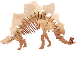 Johntoy Дървен 3d пъзел "Динозаври" - Стегозавър (26096-3) - bright-toys